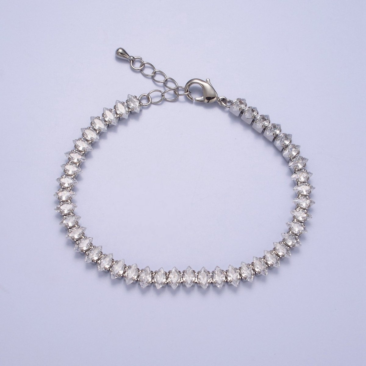 7" Marquise Tennis Chain Bracelet | WA-904 WA-905 Clearance Pricing - DLUXCA