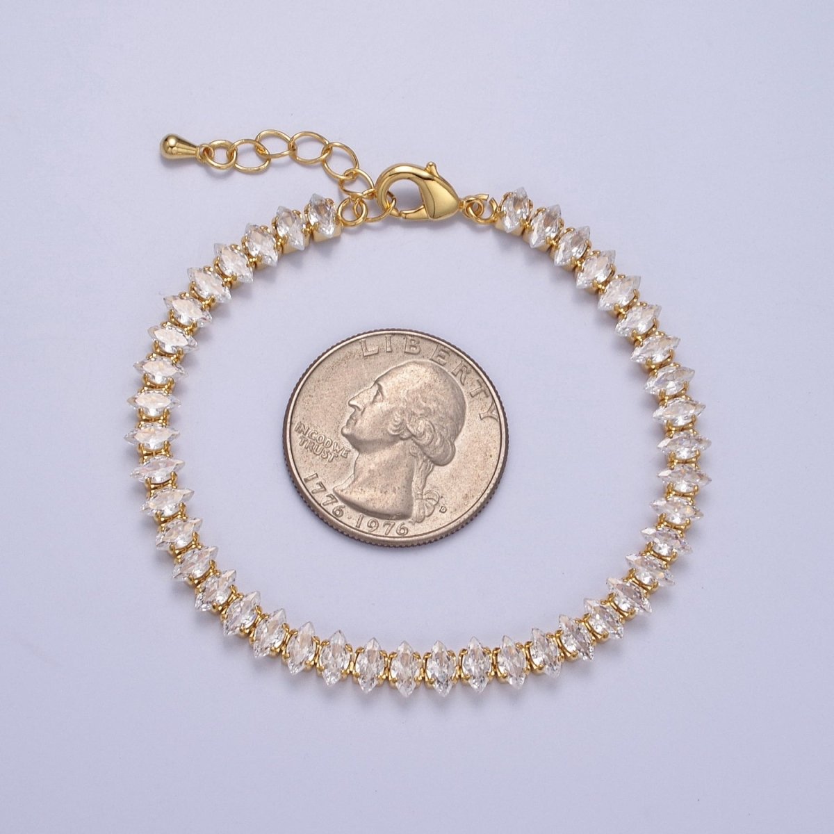 7" Marquise Tennis Chain Bracelet | WA-904 WA-905 Clearance Pricing - DLUXCA