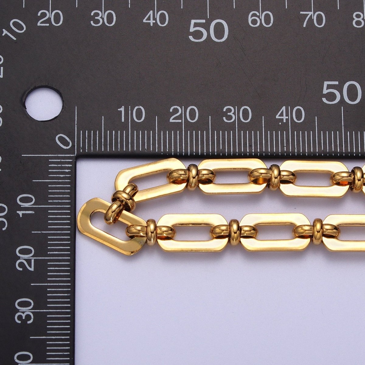 7.3mm Designed Chain, Paperclip & Figure Eight Unfinished Chain in Gold & Silver | ROLL-1000, ROLL-1001 Clearance Pricing - DLUXCA