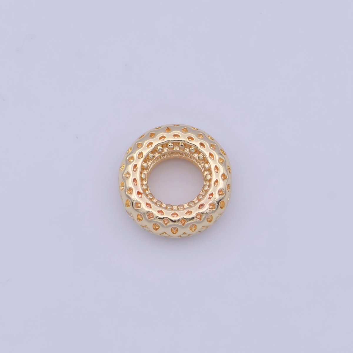 7.5mm Rhombus Filigree Textured Round Spacer Bead Jewelry Making Supply | K-318 - DLUXCA