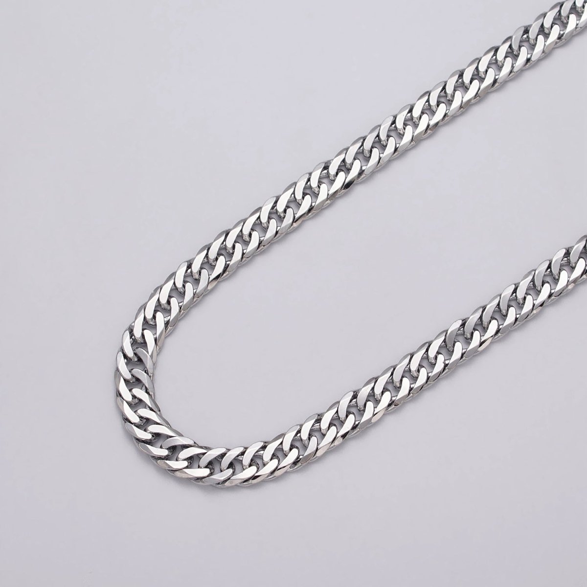 7mm Gold Filled Flat Curb Statement Unfinished Chain in Gold & Silver | ROLL-1048, ROLL-1130 Clearance Pricing - DLUXCA