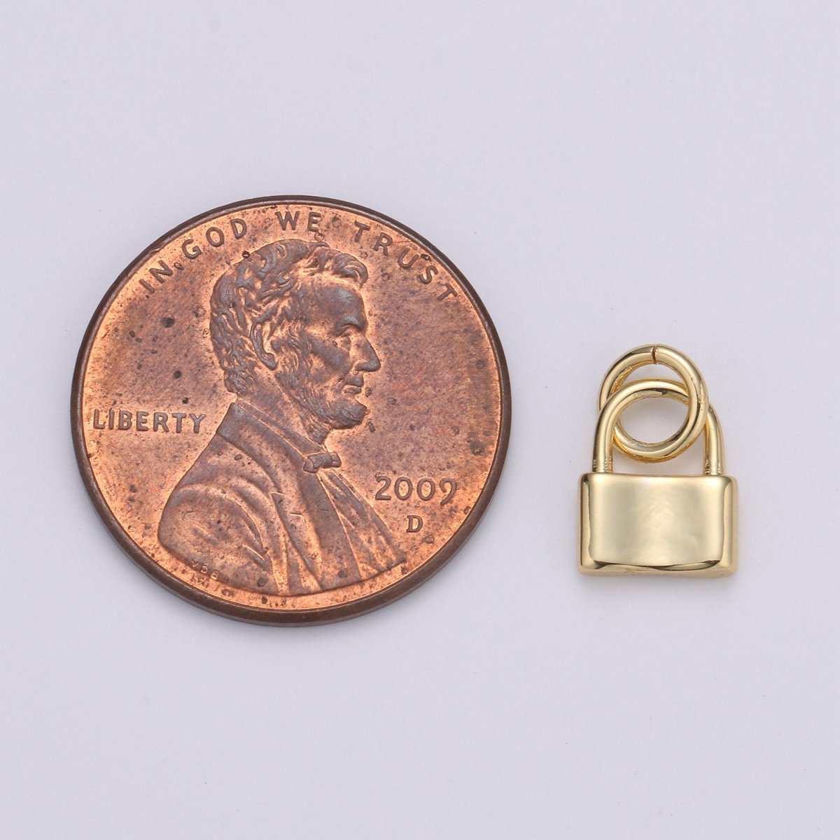 7X10mm Mini Lock Charm in 24K Gold Filled lock charm for earring bracelet necklace, Small Dainty Gold Padlock Charm, Silver Lock Jewelry | D-670, D-671 - DLUXCA