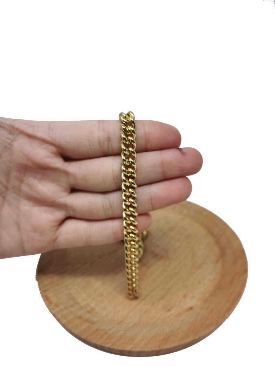 8.3mm x 10mm 24K Gold Filled Cuban CURB Chain, Wholesale Bulk Roll Chain Sold By Yard For Jewelry Making | ROLL-028 Clearance Pricing - DLUXCA