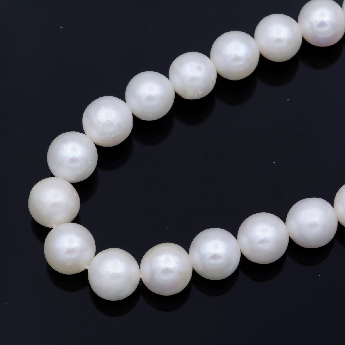 8mm - 9mm AAA Round Natural Freshwater White Pearl Strand Jewelry Making | WA-083 Clearance Pricing - DLUXCA