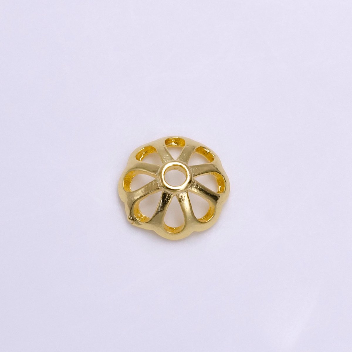 8mm Gold Filled Flower Bead Cap, Dainty Floral Bead Toppers, Bead Making Supply Z-920 - DLUXCA