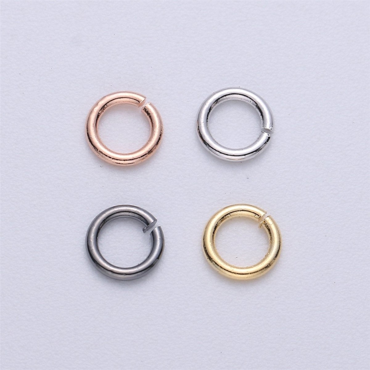 90pcs 6mm Gold Filled Open Jump Ring 6mm outer 18 gauge / 1mm, Rose Gold, Rhodium Plated, Black Gun Metal O jump Ring for supply O-028 ~ O-031 - DLUXCA