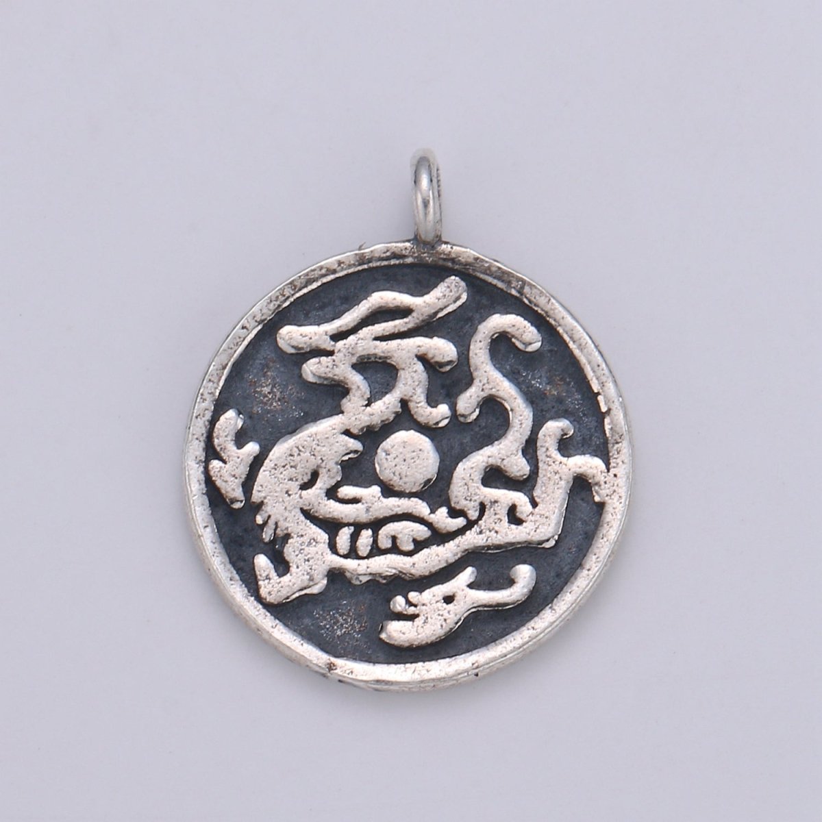 925 Sterling Silver Animal Charm, Round Disc Charm Chinese Animal Charm for Men Necklace Bracelet Earring, Cultural Charm SL-061 SL-062 SL-063 SL-064 - DLUXCA