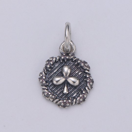 925 Sterling Silver Card Suits Charm, Heart Charm Silver Clover Charm for Necklace Bracelet Earring, Spades Charm,Diamond Charm,SL-HJ-99-102 - DLUXCA