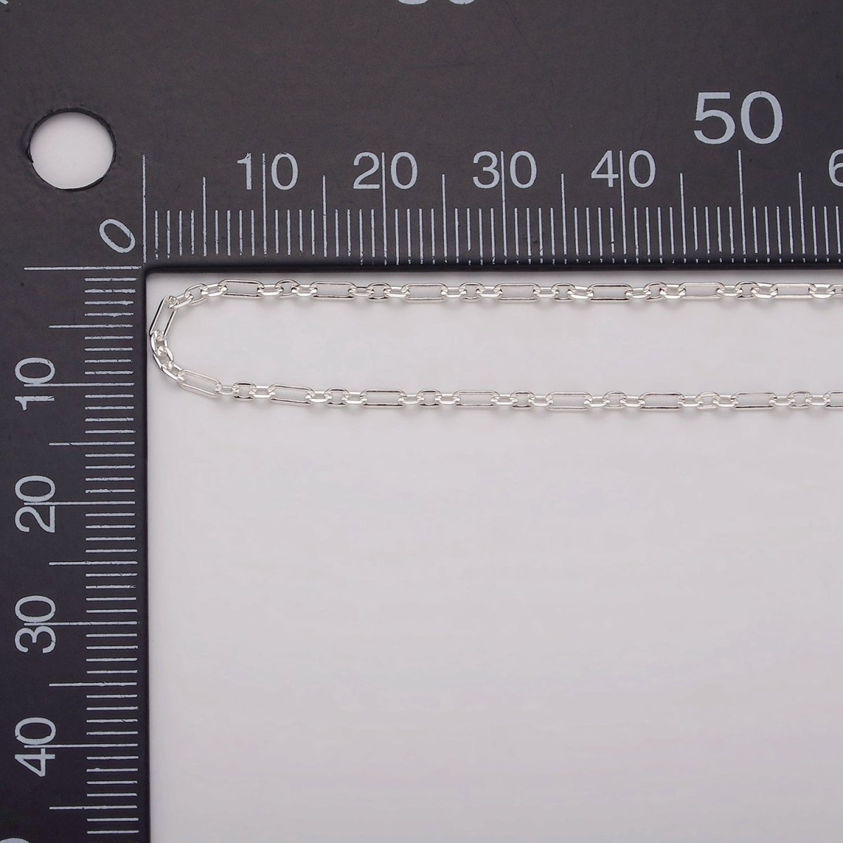 925 Sterling Silver Chain by the Yard- 1.5mm Figaro Chain - Thin Delicate Silver Chain Wholesale Chain ROLL-1482 - DLUXCA