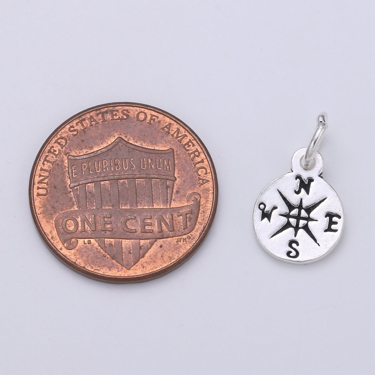 925 Sterling Silver Compass Charm, Compass Charm Silver Compass Charm for Necklace Bracelet Earring, Travel Charm SL-122 - DLUXCA