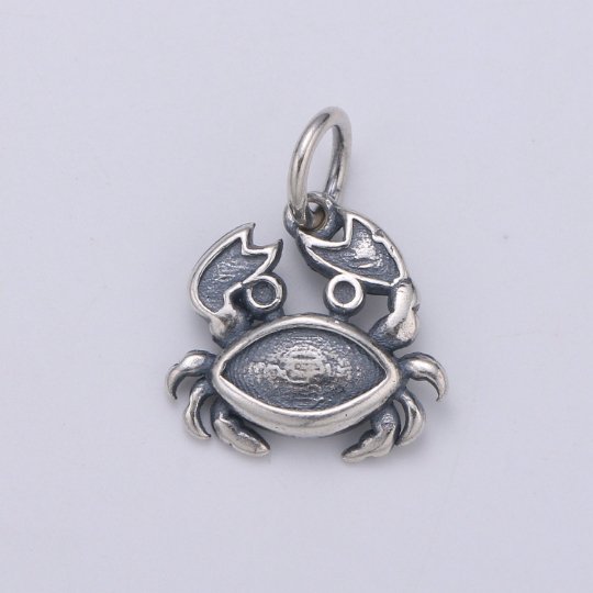925 Sterling Silver Crab Charm, Animal Charm Silver Baby Crab Charm for Necklace Bracelet Earring, Crustacean Charm SL-120 - DLUXCA