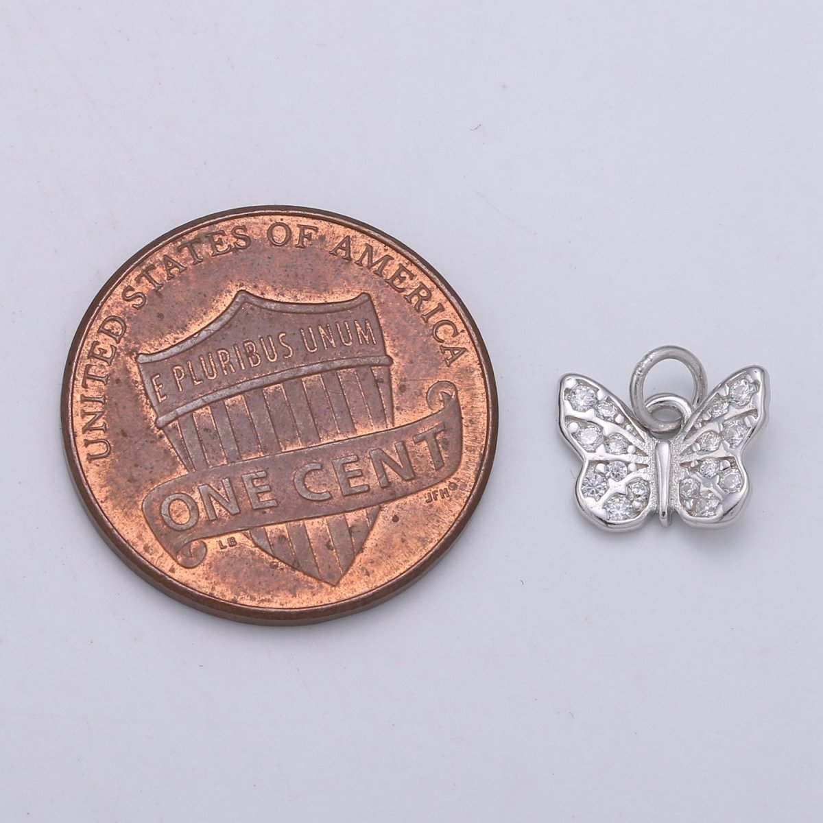 925 Sterling Silver Diamond Elegant Butterfly Charm, Nature Charm Silver Animal Charm for Necklace Bracelet Earring, Butterfly Charm SL-166 - DLUXCA