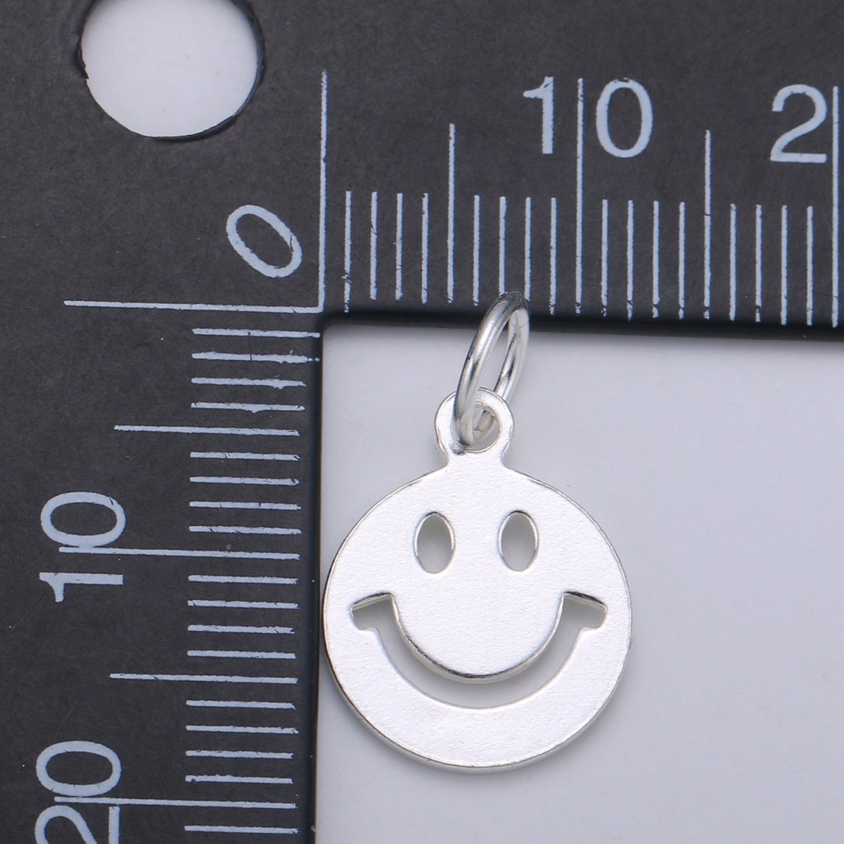 925 Sterling Silver Happy Face Charm, Message Charm Silver Happy Face Charm for Necklace Bracelet Earring, Happy Charm SL-106 - DLUXCA