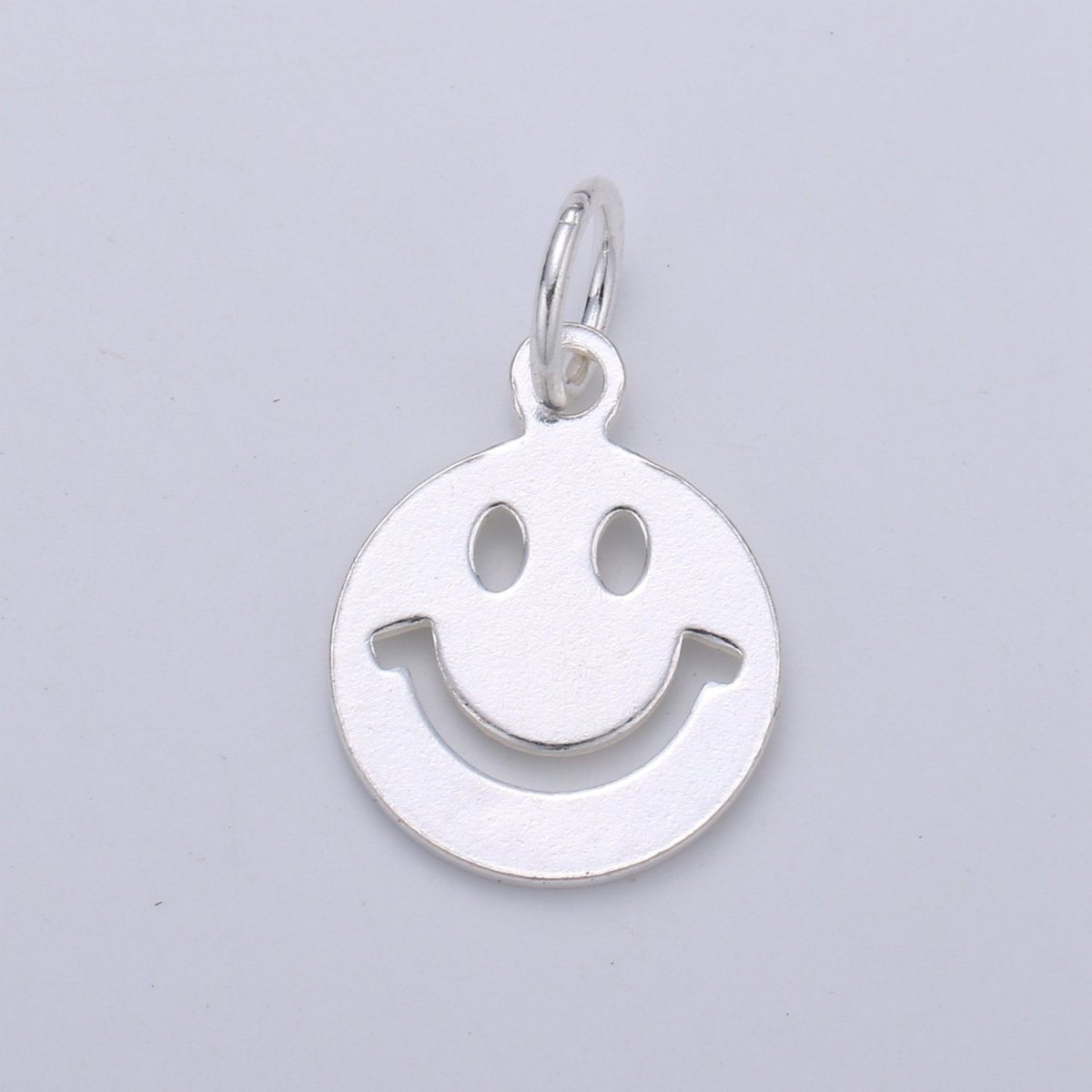 925 Sterling Silver Happy Face Charm, Message Charm Silver Happy Face Charm for Necklace Bracelet Earring, Happy Charm SL-106 - DLUXCA