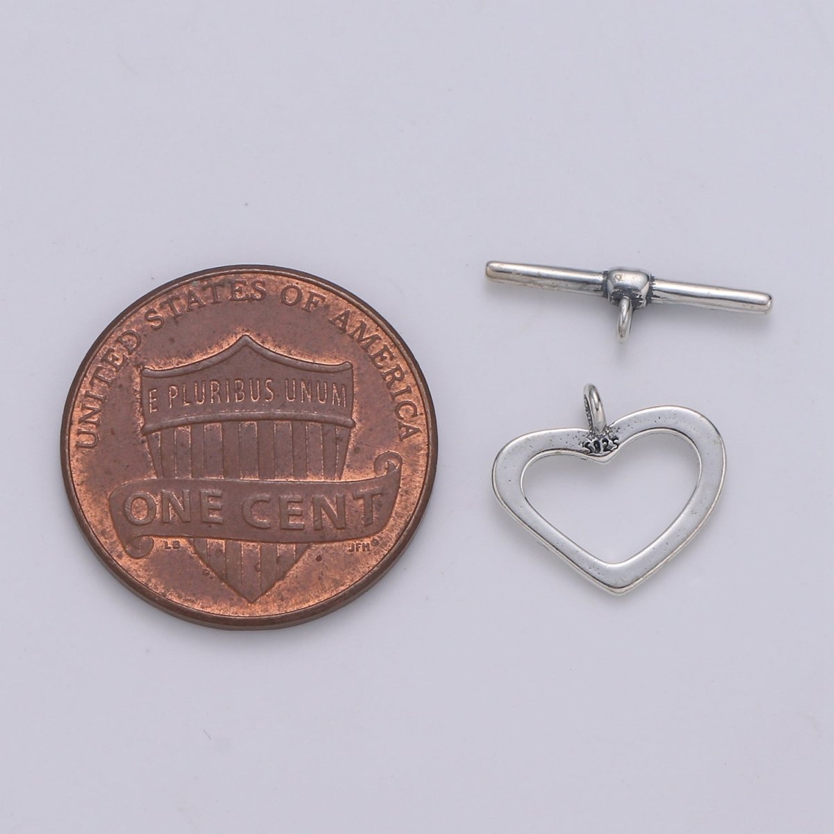 925 Sterling Silver Heart Clasp, Heart Toggle Clasp for necklace, bracelet, DIY Jewelry Making SL-252 - DLUXCA