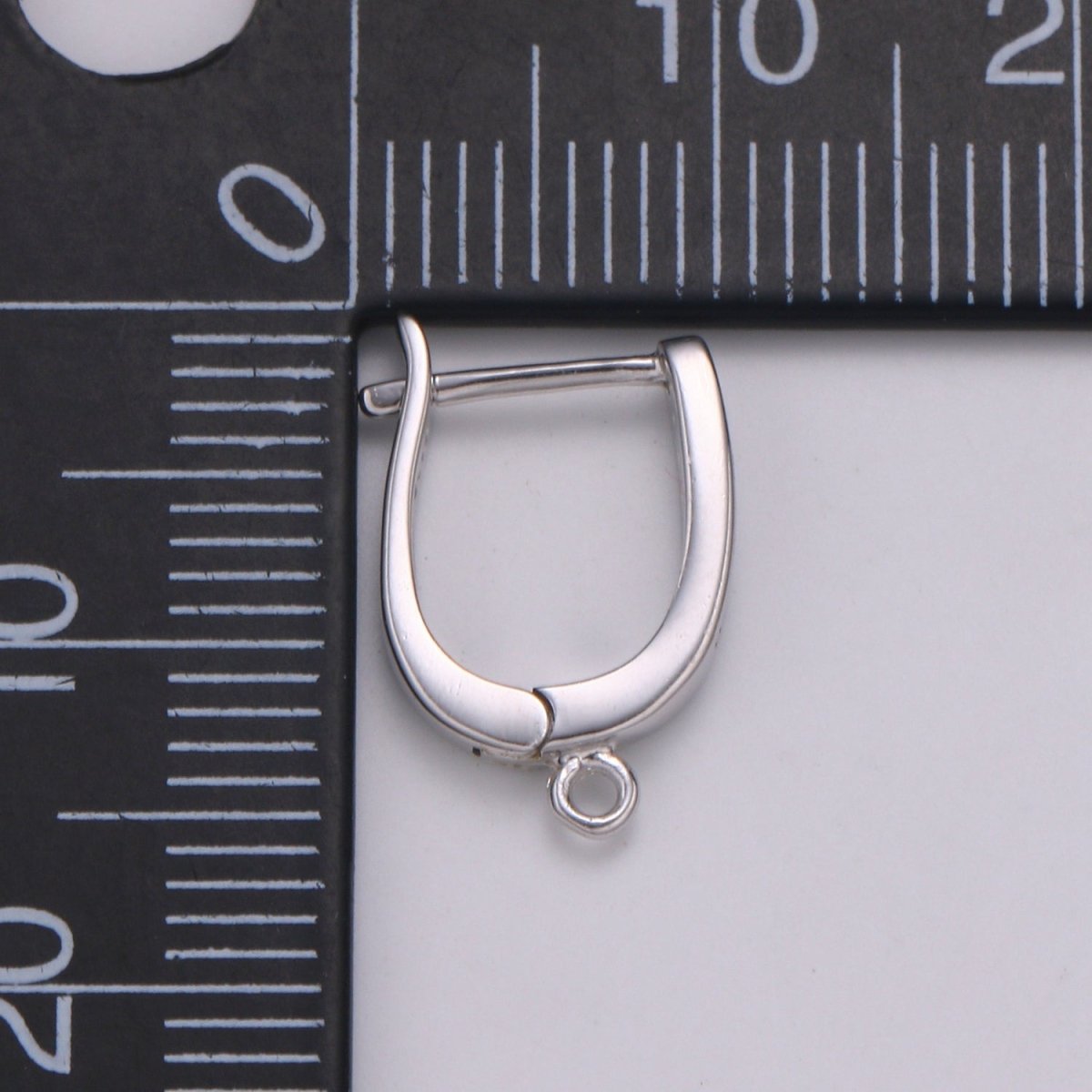 925 Sterling Silver Huggie Earring one touch w/ open link, Micro Pave Hoop Nickel and Lead free, Lever back earring making Supply SL-228 - DLUXCA