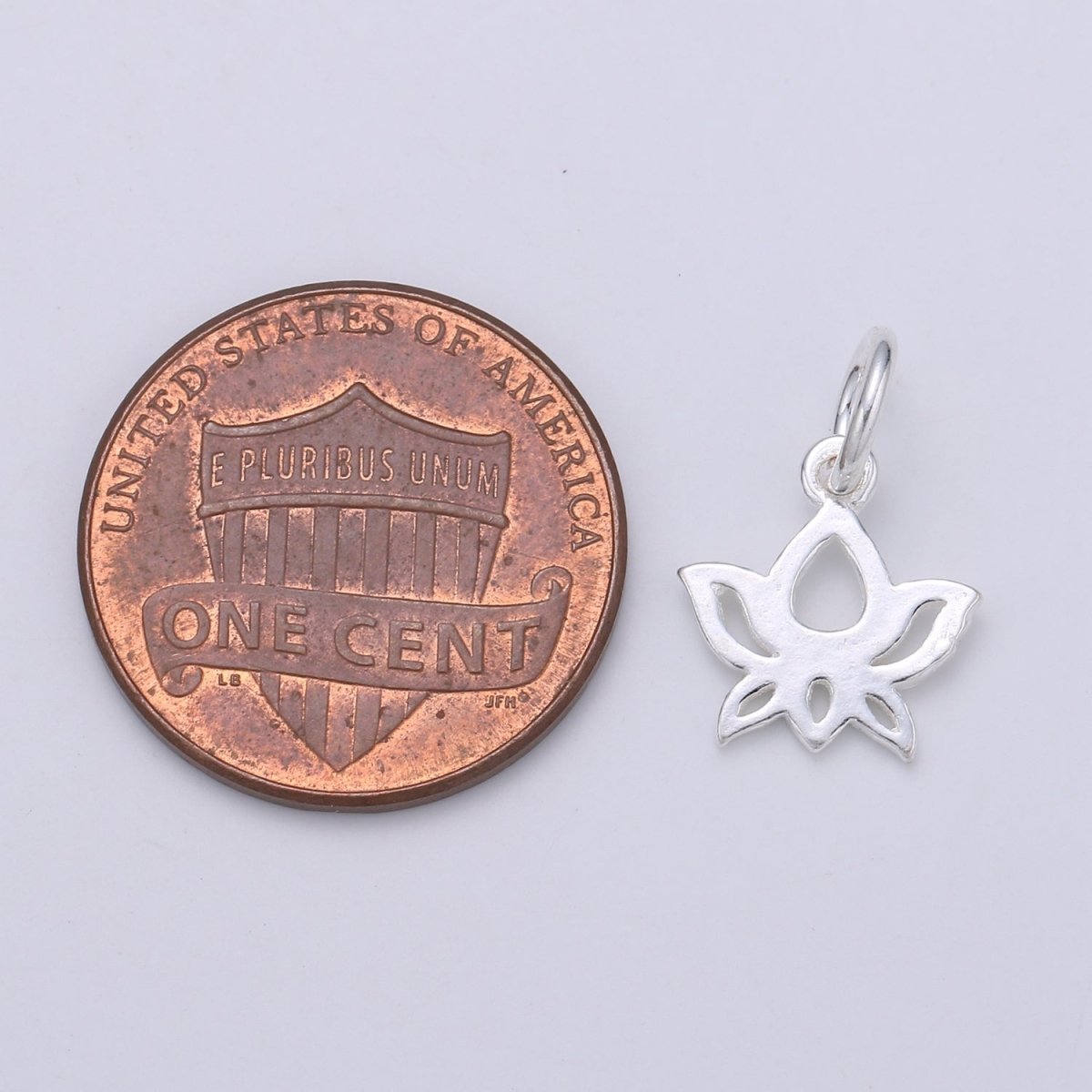925 Sterling Silver Lily Charm, Floral Charm Silver Flower Charm for Necklace Bracelet Earring, Flower Charm SL-112 - DLUXCA