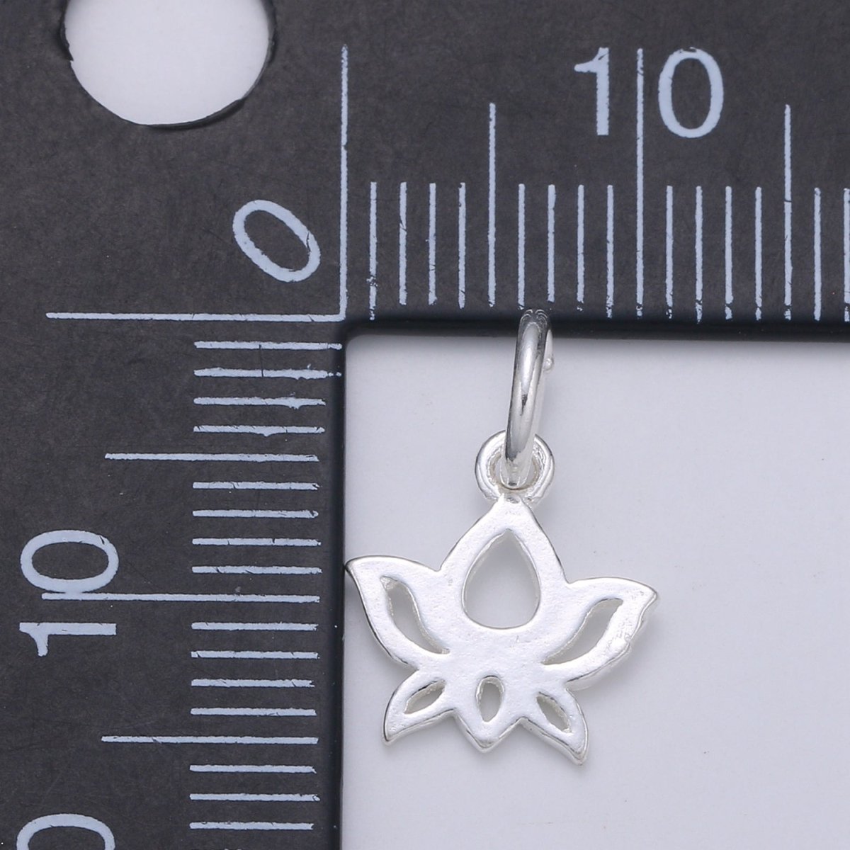 925 Sterling Silver Lily Charm, Floral Charm Silver Flower Charm for Necklace Bracelet Earring, Flower Charm SL-112 - DLUXCA