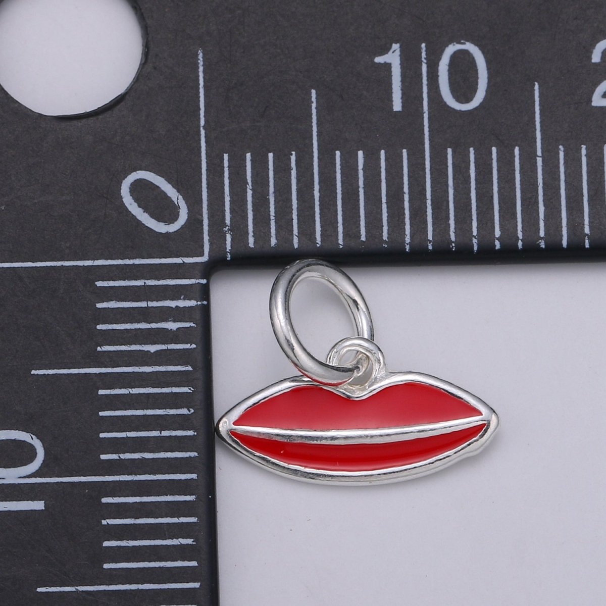 925 sterling silver lips charm, Dainty Red Pink lips, XOXO Enamel charm, Dainty kissing Mouth Charm for Bracelet Necklace, SL-HJ-25/26 - DLUXCA