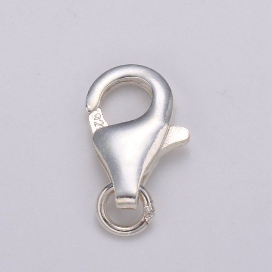 925 Sterling Silver Lobster Clasps with Jump Ring Jewelry Findings for Bracelet, Necklace jewelry making supply component 10mm, 13mm, 20mm SL-233 SL-234 SL-235 - DLUXCA