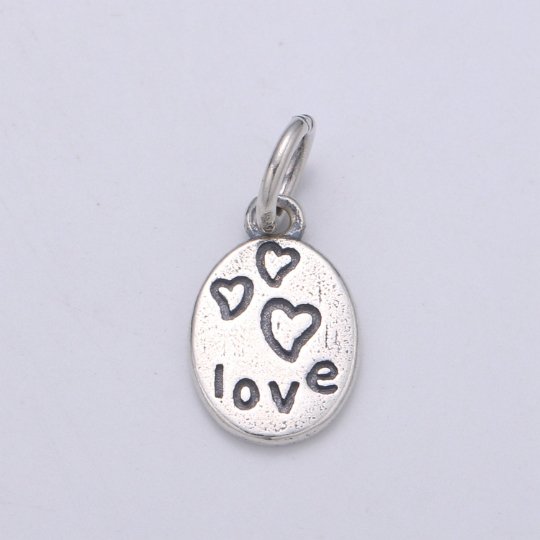 925 Sterling Silver Lots of Love Charm, Message Charm Silver Heart Charm for Necklace Bracelet Earring, Couple Charm SL-177 - DLUXCA