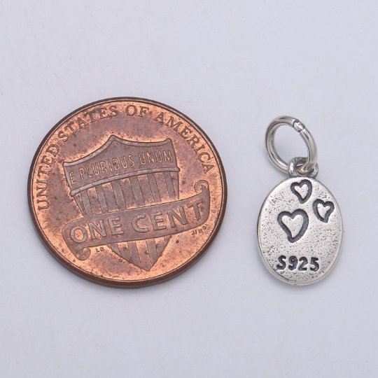 925 Sterling Silver Lots of Love Charm, Message Charm Silver Heart Charm for Necklace Bracelet Earring, Couple Charm SL-177 - DLUXCA