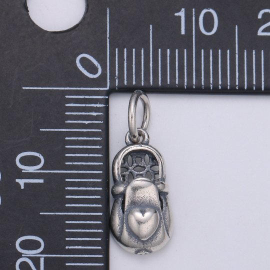 925 Sterling Silver Love Backpack Charm, Love Charm Silver Bag Charm for Necklace Bracelet Earring, Bag of Love Charm, SL-158 - DLUXCA