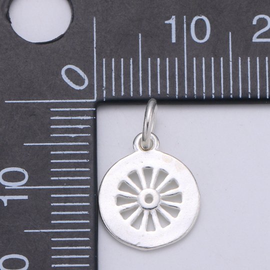 925 Sterling Silver Orange Charm, Wheel Charm Silver Lemon Charm for Necklace Bracelet Earring, Fruity Charm, SL-HJ-104 - DLUXCA