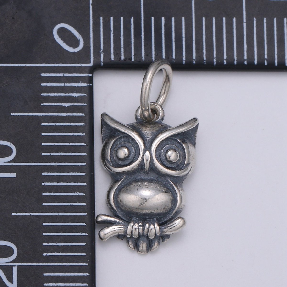 925 Sterling Silver Owl Charm, Animal Charm Silver Baby Owl Charm for Necklace Bracelet Earring, NIght Owl Charm SL-095 - DLUXCA