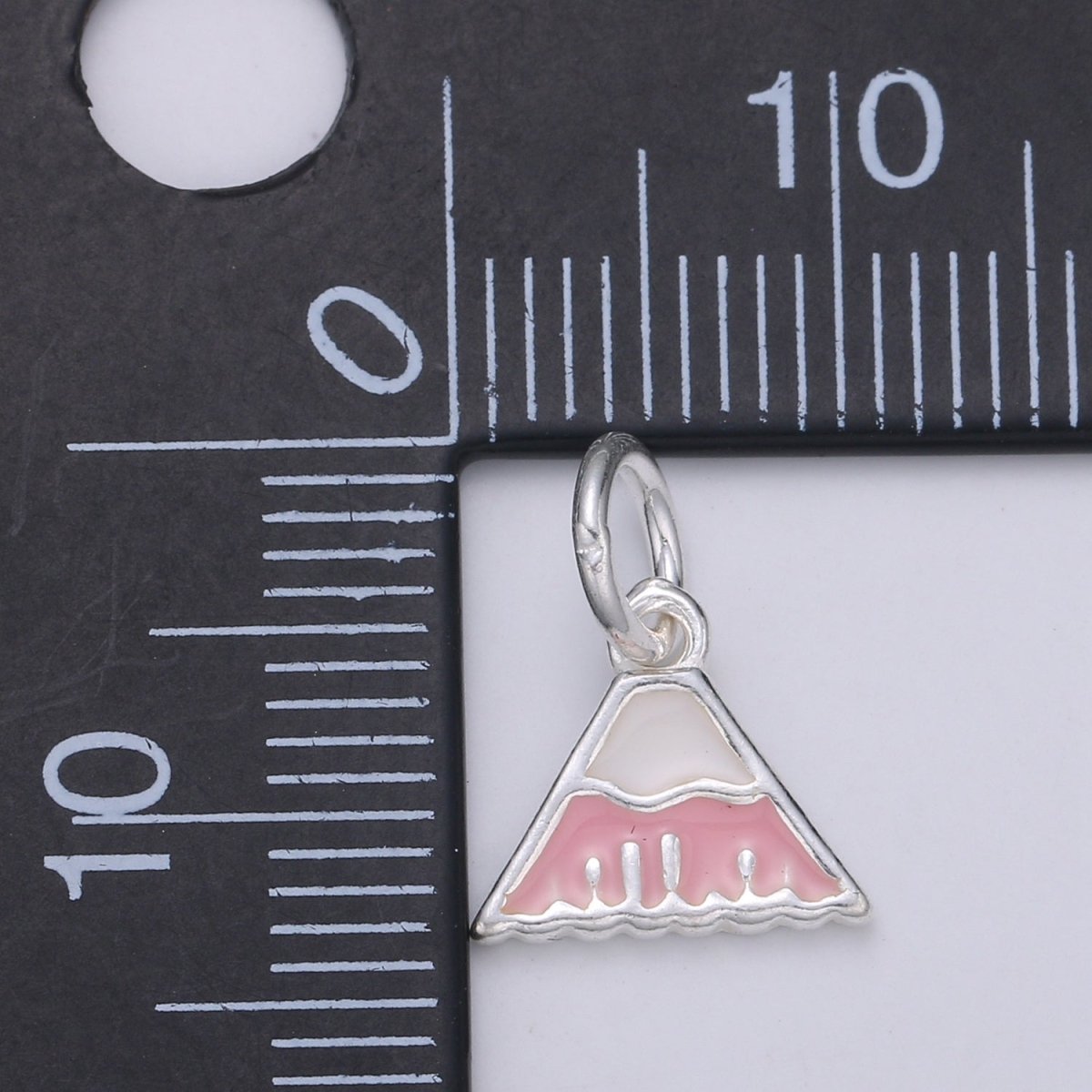 925 Sterling Silver Pink Volcano Charm, Vacation Charm Silver Bag Charm for Necklace Bracelet Earring, Purse Charm SL-052 - DLUXCA