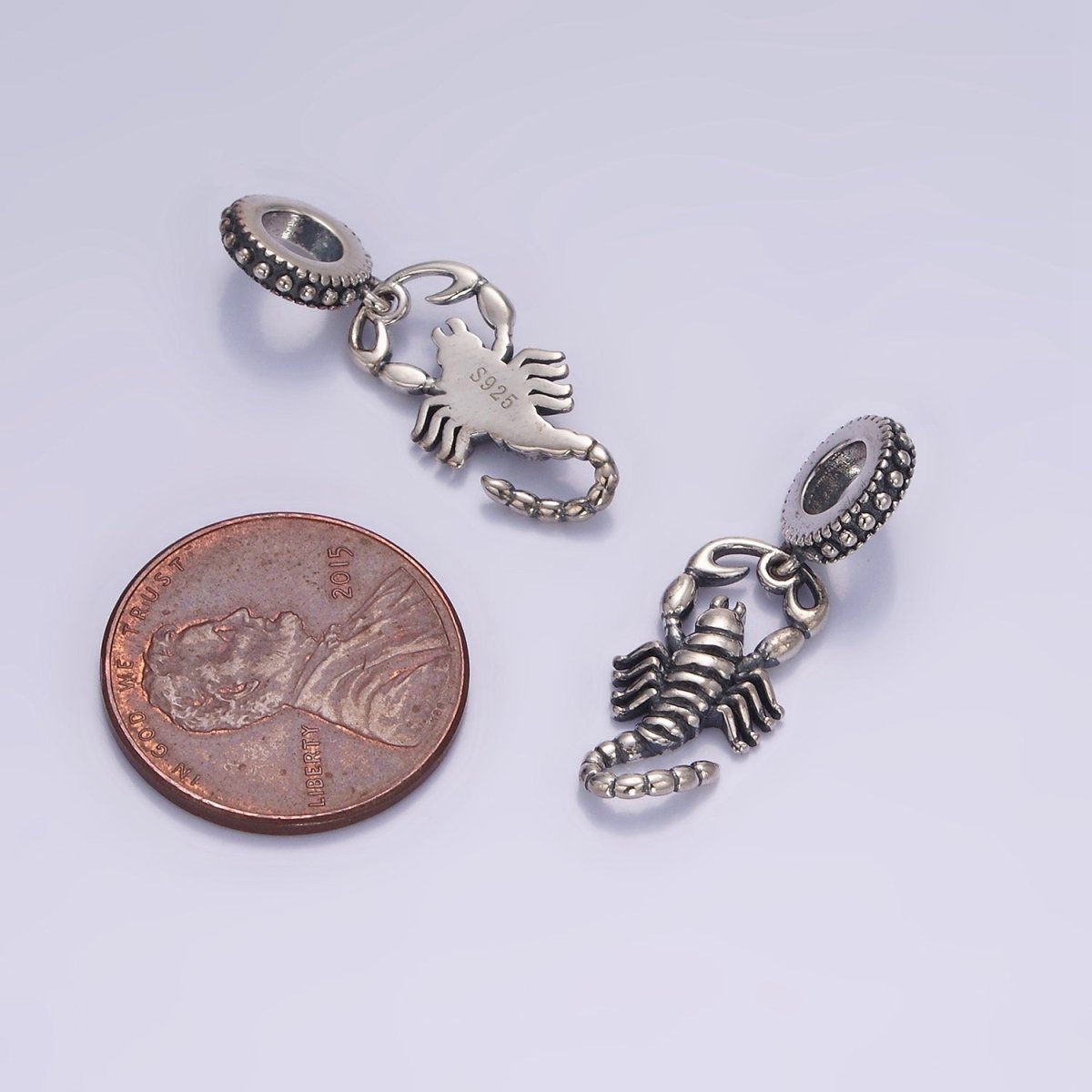 925 Sterling Silver Scorpion Scorpio Zodiac Charm Animal Pendant SL-479 - DLUXCA