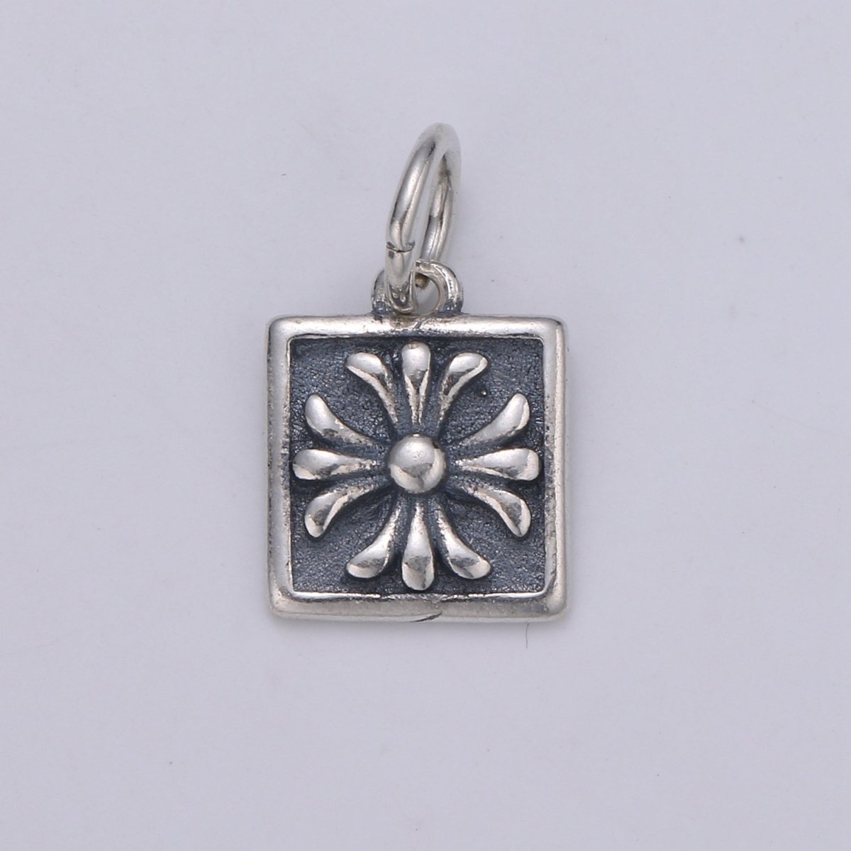 925 Sterling Silver Snowflake Charm, Square Charm Flower Charm for Necklace Bracelet Earring, Lily Flower Charm SL-065 SL-066 SL-067 - DLUXCA