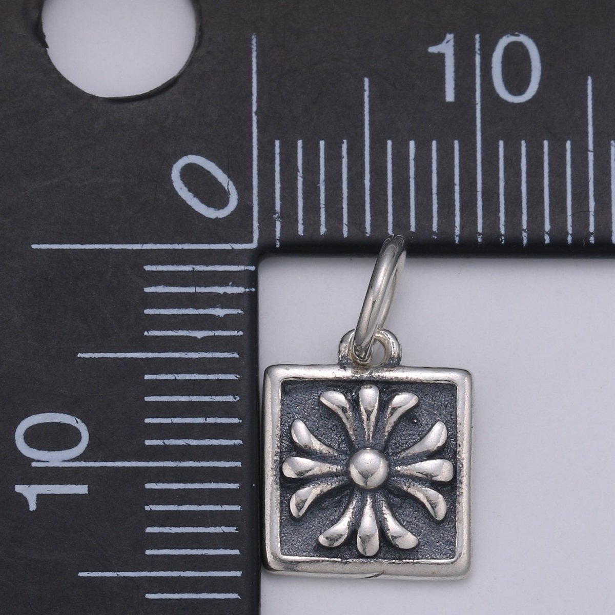 925 Sterling Silver Snowflake Charm, Square Charm Flower Charm for Necklace Bracelet Earring, Lily Flower Charm SL-065 SL-066 SL-067 - DLUXCA