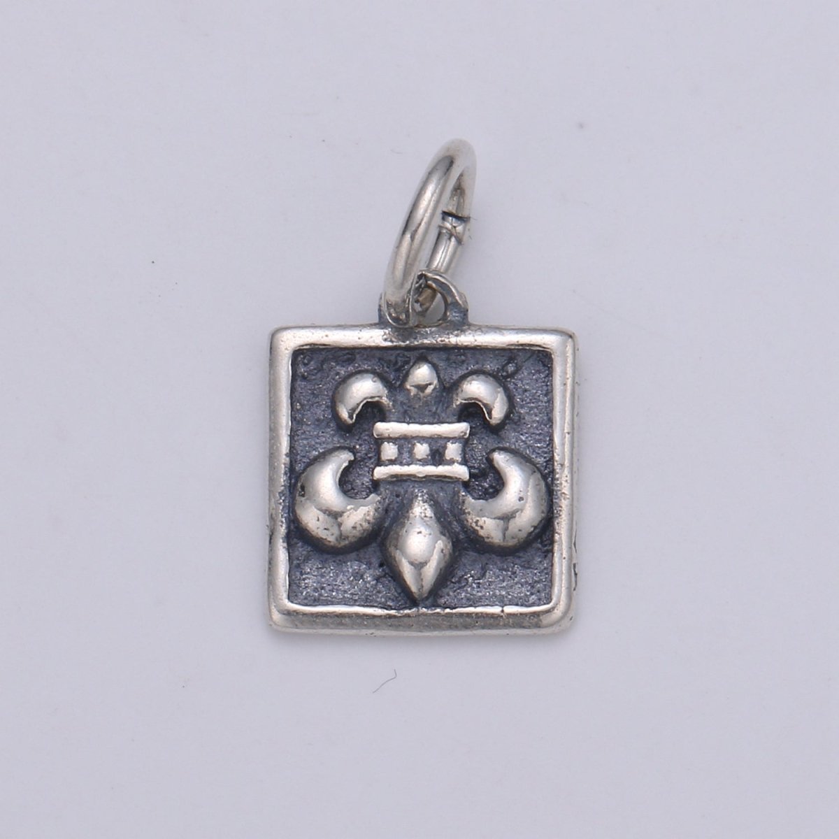 925 Sterling Silver Snowflake Charm, Square Charm Flower Charm for Necklace Bracelet Earring, Lily Flower Charm SL-065 SL-066 SL-067 - DLUXCA