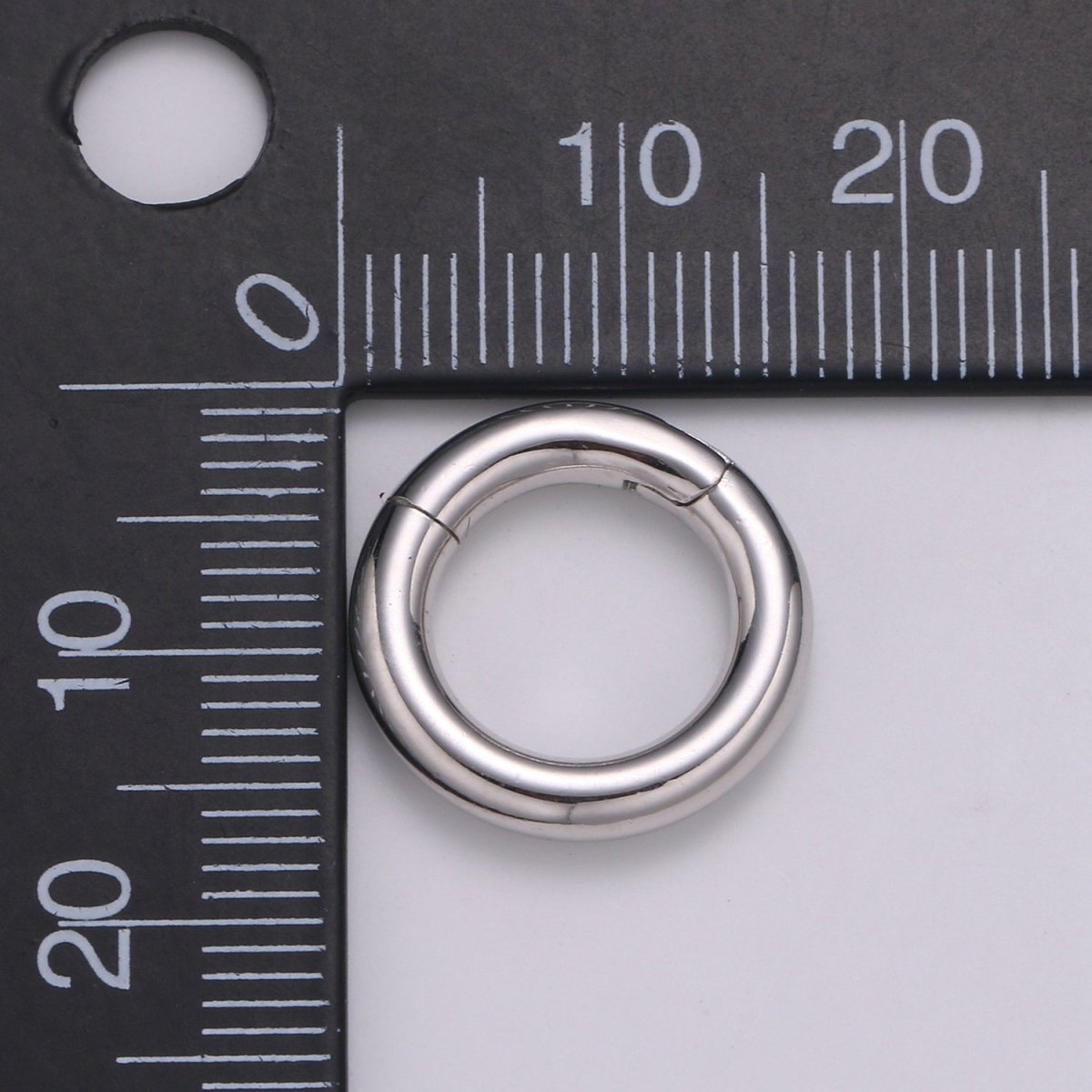 925 Sterling Silver Spring Gate Ring, 16 mm Push Gate ring, Charm Holder Clasp for Connector, Wristlet Holder SL-227 - DLUXCA