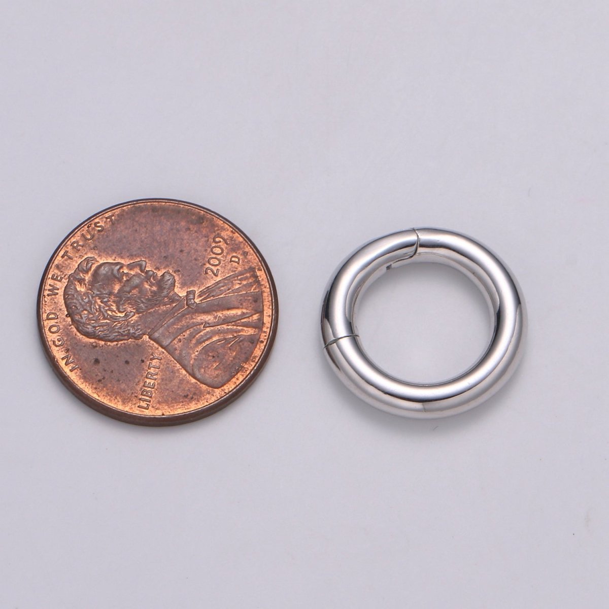 925 Sterling Silver Spring Gate Ring, 16 mm Push Gate ring, Charm Holder Clasp for Connector, Wristlet Holder SL-227 - DLUXCA