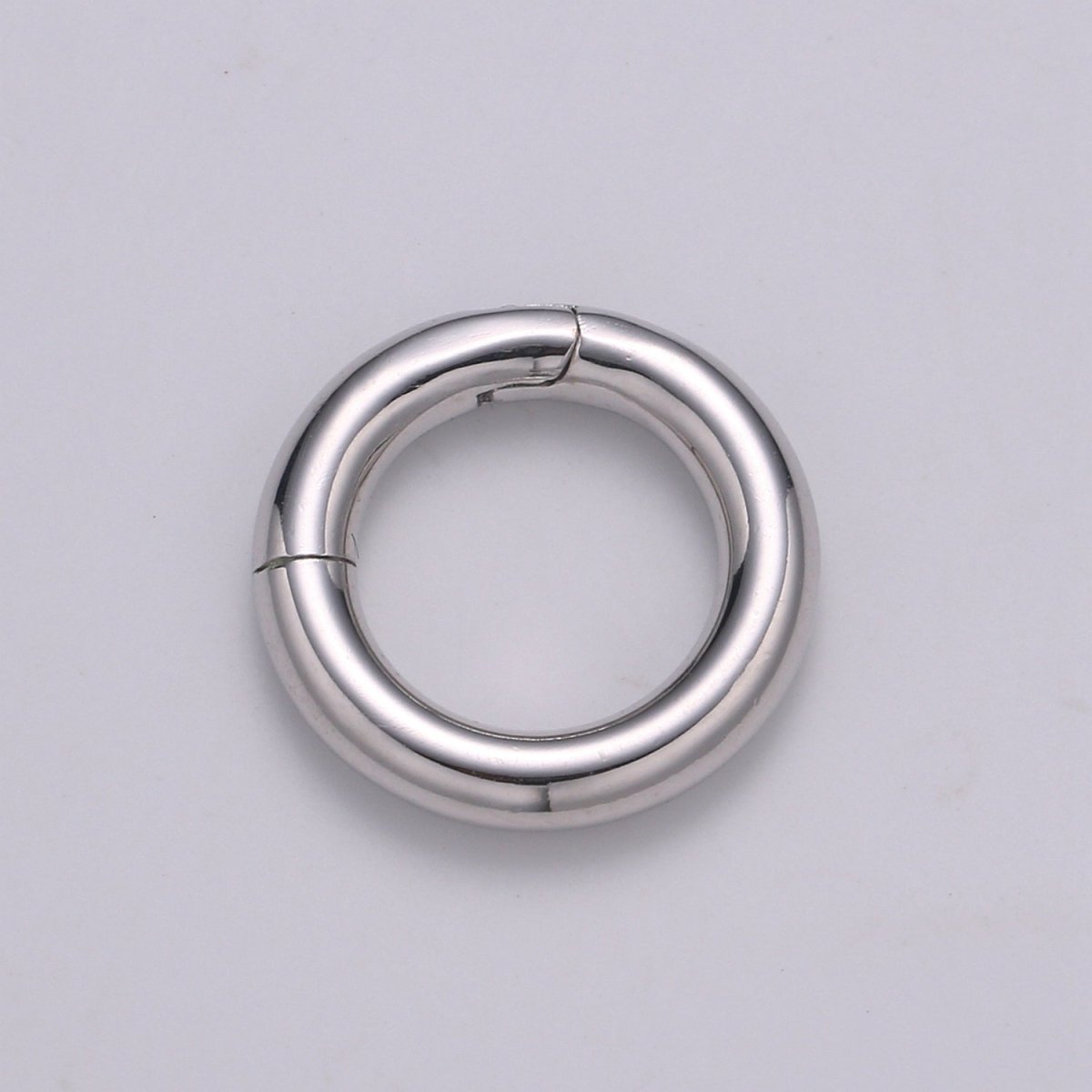 925 Sterling Silver Spring Gate Ring, 16 mm Push Gate ring, Charm Holder Clasp for Connector, Wristlet Holder SL-227 - DLUXCA