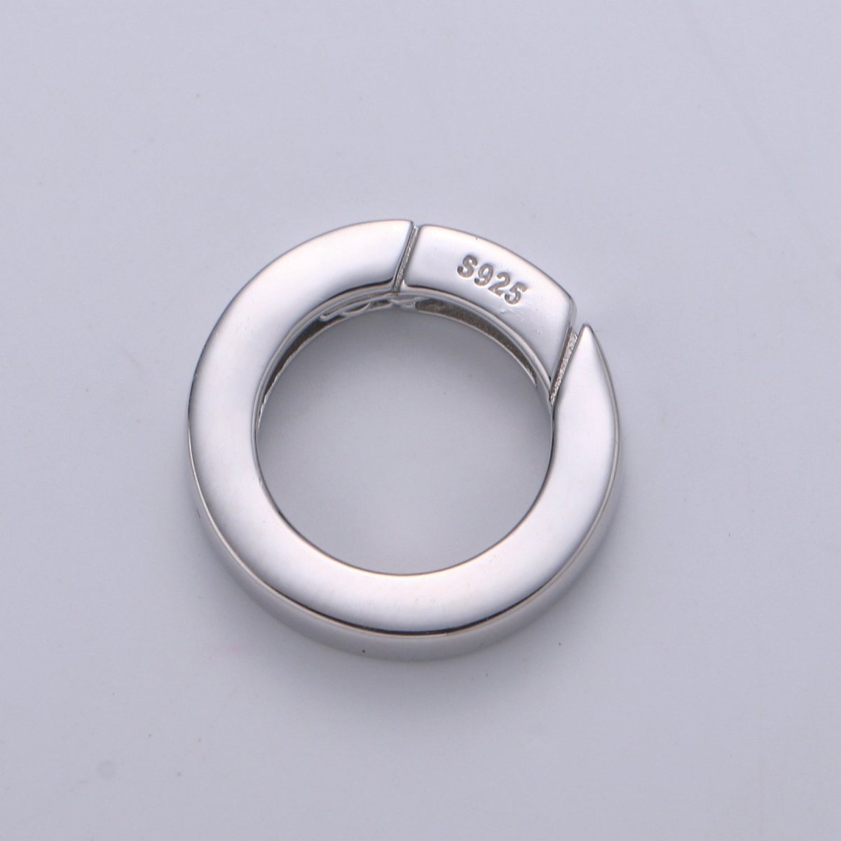 925 Sterling Silver Spring Gate Ring, 16mm Push Gate ring, Charm 