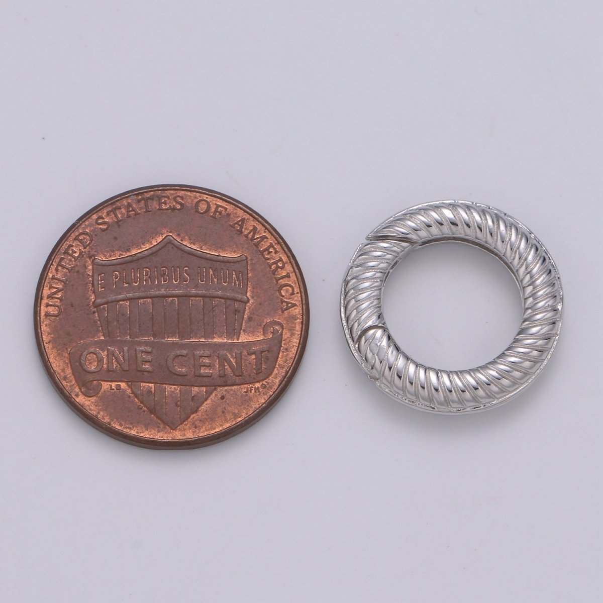 925 Sterling Silver Spring Gate Rope Ring, 16 mm Twisted Push Gate ring, Charm Holder Clasp for Connector, Wristlet Holder SL-249 - DLUXCA