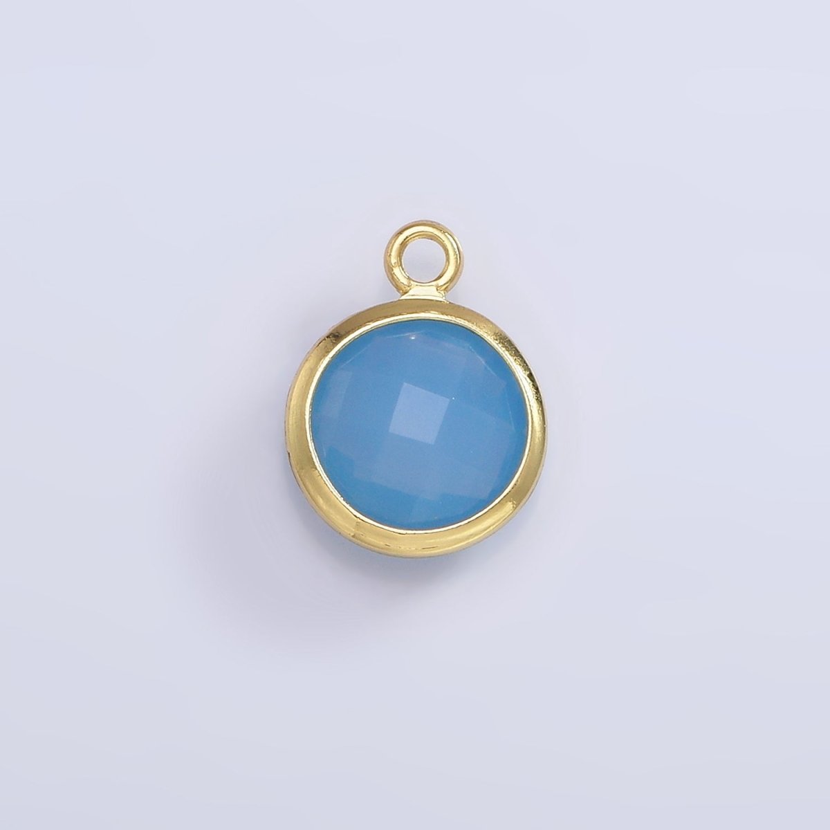 9mm Round BIRTHSTONE Cubic Zirconia Circle Gold Charm Add on Component For Jewelry Making | N-1209 N-1210 - DLUXCA