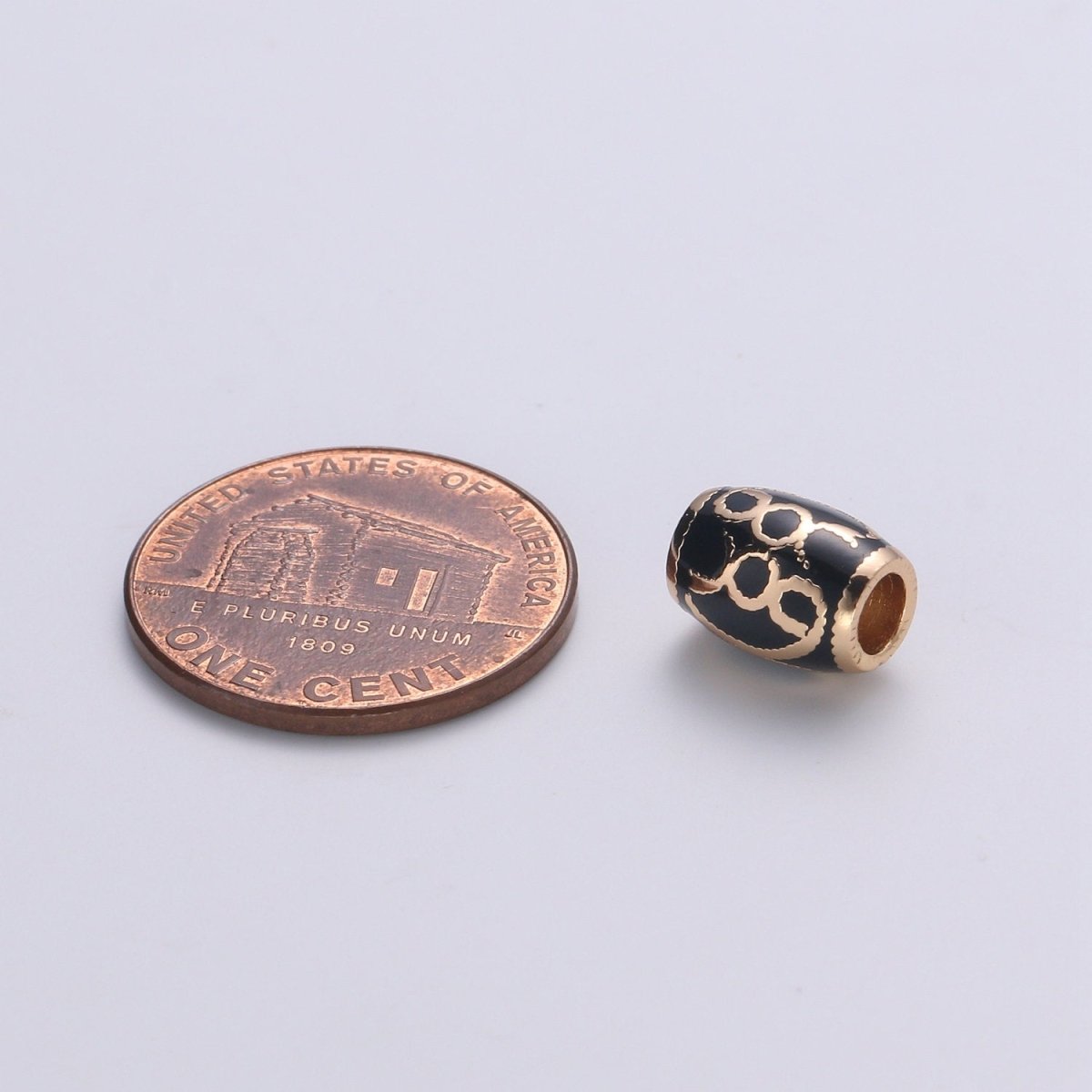 9x7mm Gold Beads - Drum Beads - Barrel Beads - Large Hole Beads - Gold Beads - Antique Gold Beads for Bracelet Component Supply, BDGF-401/B369 - DLUXCA