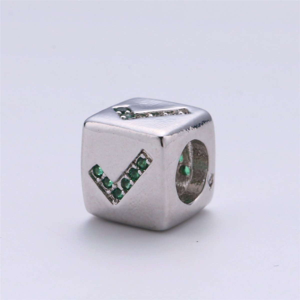 9x9mm CZ White Gold Filled Beads, hashtag # Beads, Heart Beads, Check Mark Beads, Star Block Charm for Making Bracelet Necklace Supply | B-241, B-242, B-243, B-244 - DLUXCA