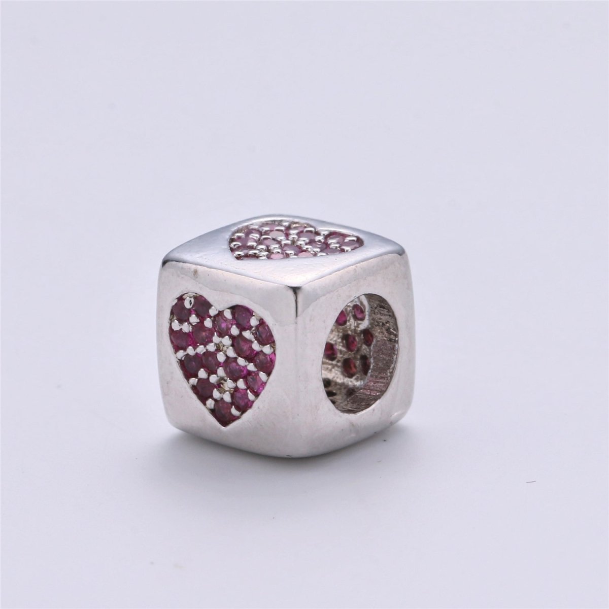 9x9mm CZ White Gold Filled Beads, hashtag # Beads, Heart Beads, Check Mark Beads, Star Block Charm for Making Bracelet Necklace Supply | B-241, B-242, B-243, B-244 - DLUXCA