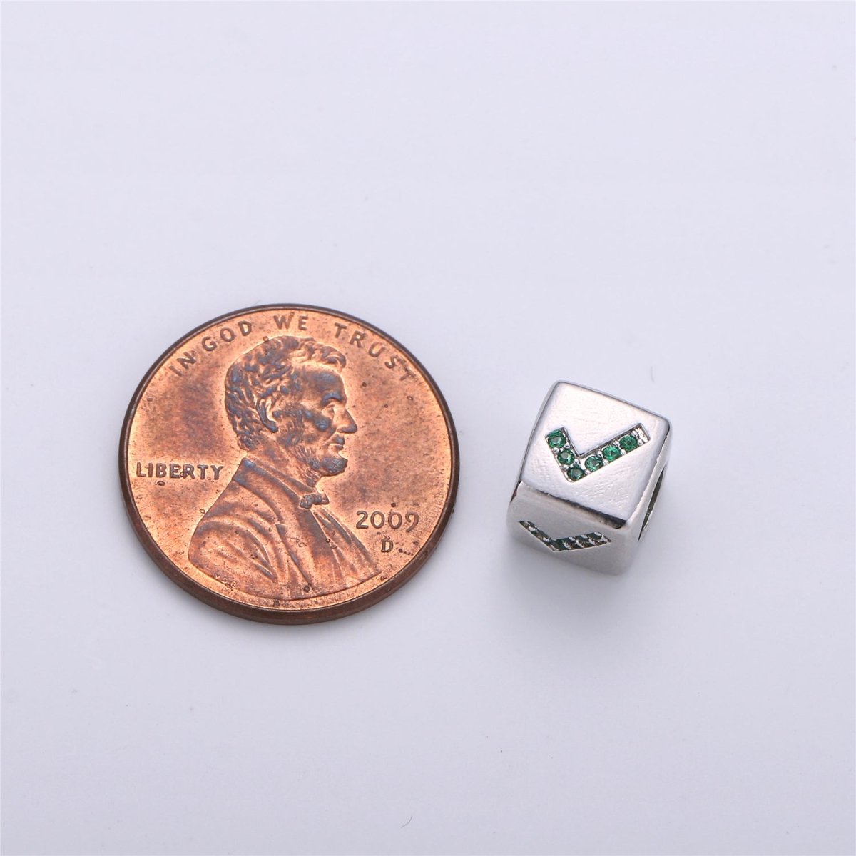 9x9mm CZ White Gold Filled Beads, hashtag # Beads, Heart Beads, Check Mark Beads, Star Block Charm for Making Bracelet Necklace Supply | B-241, B-242, B-243, B-244 - DLUXCA