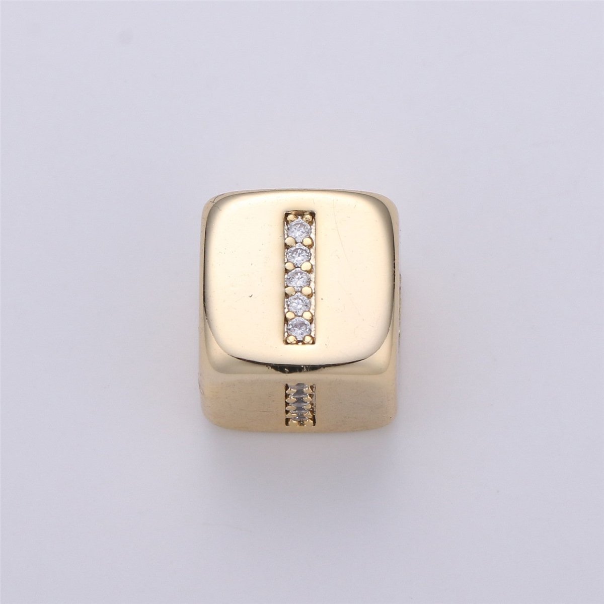 9x9mm Gold Initial Letter Beads, Alphabet Beads, Initial Beads, Alphabet Blocks Micro Pave Initial Block Charm for Bracelet Necklace Supply A-043 to A-055 - DLUXCA