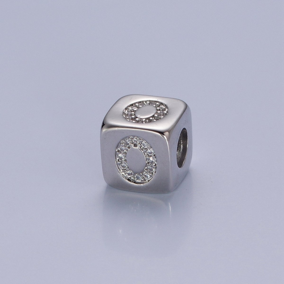 9x9mm Silver Initial Letter Beads, Alphabet Beads, Initial Beads, Alphabet Blocks Micro Pave Initial Block Charm for Bracelet Necklace Supply W-866 to W-891 - DLUXCA