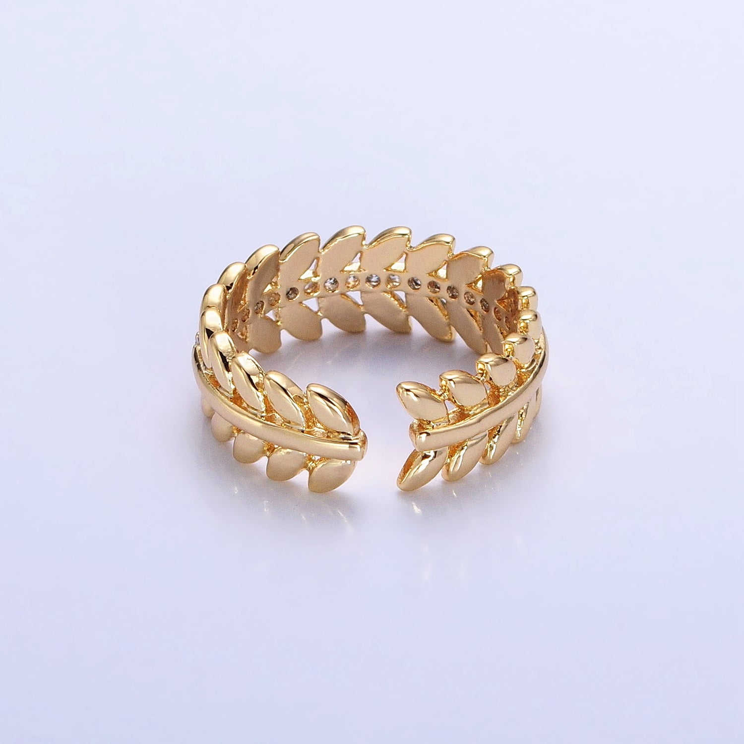 16K Gold Filled Paddy Wheat Band Statement Ring in Gold & Silver | AA1151 AA1409 - DLUXCA