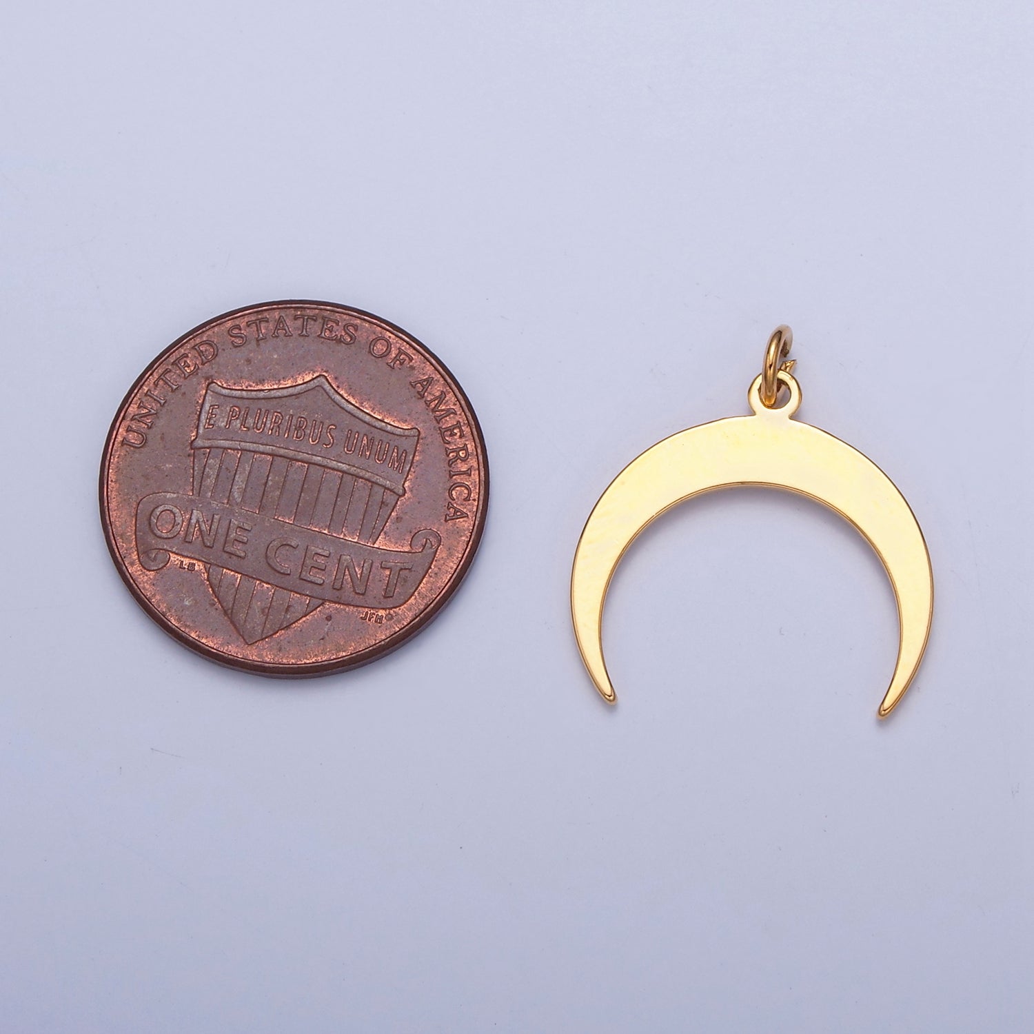 Dainty Gold Flat Crescent Moon Pendant Only Charm for Necklace Bracelet Earring 14K or 24K Gold Filled W-151 - DLUXCA