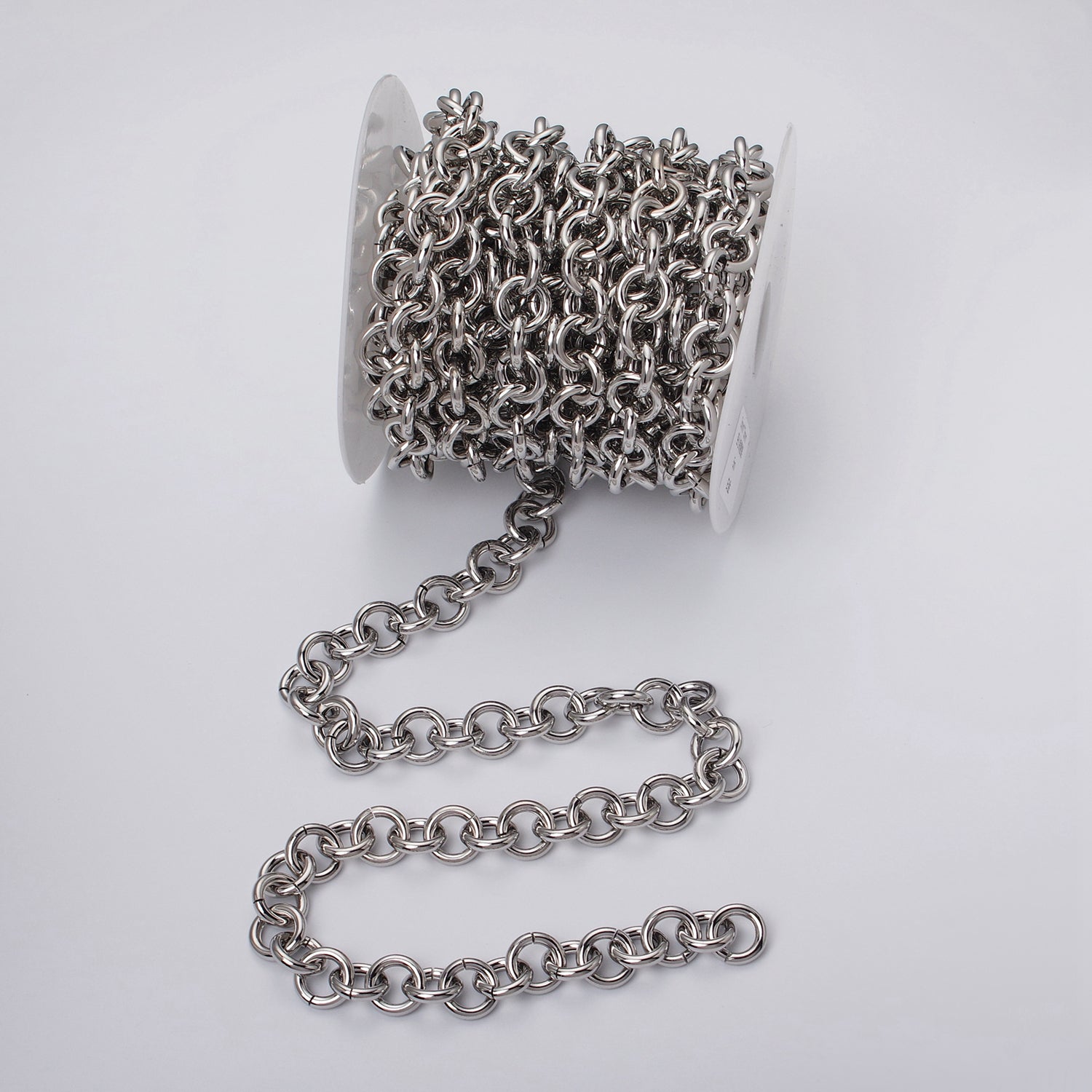 16K Gold Filled 13mm Rolo Statement Unfinished Chain by Yard in Gold & Silver | ROLL-1189 ROLL-1190 - DLUXCA