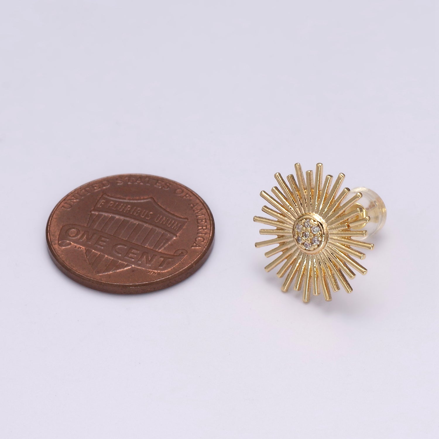 Dainty Sun earrings • sun stud earrings • gold sun earrings • gold stud earrings • Cz Everday earrings • small earrings - DLUXCA